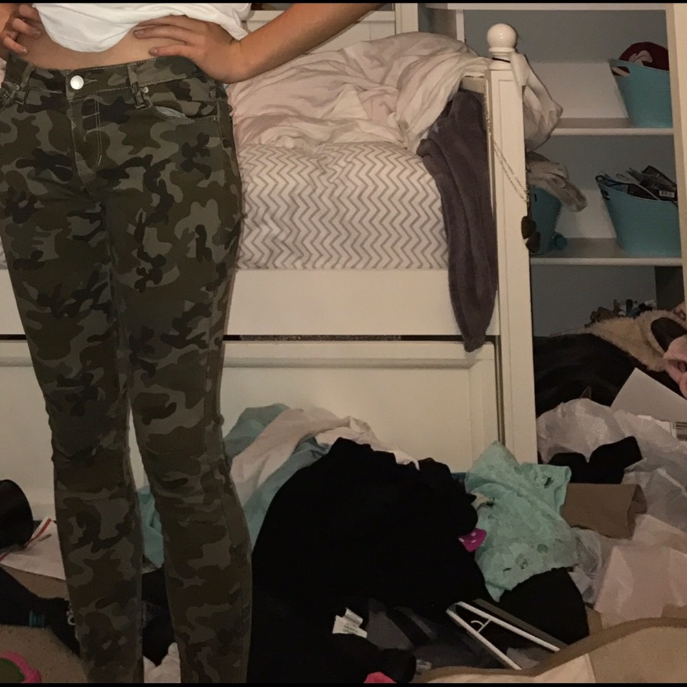 Kendall and Kylie camo jeans